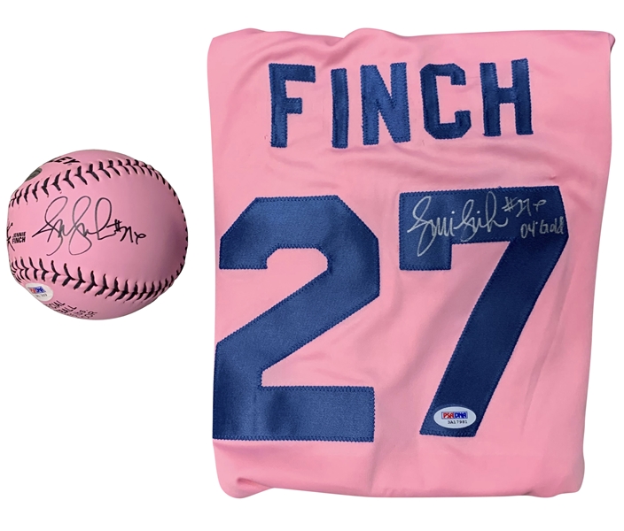 Jenny Finch Lot of Two (2) Signed Items w/ Softball & Jersey (PSA/DNA)