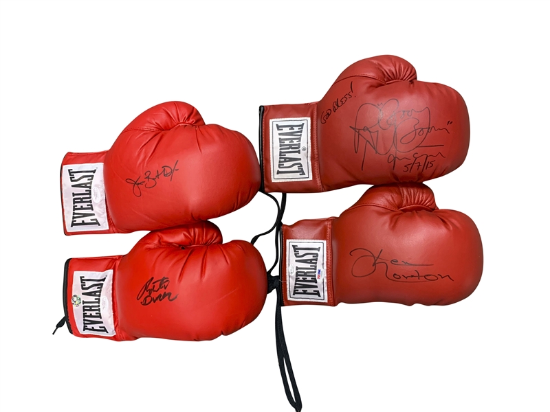 Boxing Greats Lot of Four (4) Signed Boxing Gloves w/ Norton, Douglas & Others! (Beckett/BAS Guaranteed)