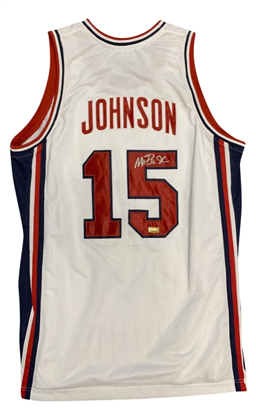 Magic Johnson Signed Team USA Jersey (Beckett/BAS Guaranteed)