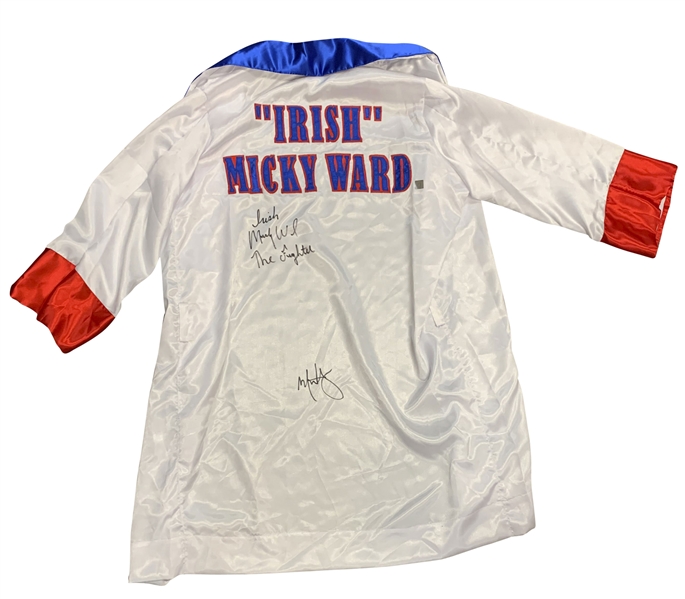 Mickey Ward and Mark Wahlberg Signed Boxing Robe (JSA)