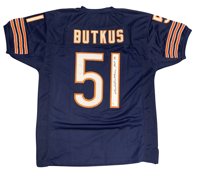 Dick Butkus Signed Bears Jersey w/ "HOF 79" Inscription! (Beckett/BAS Guaranteed)
