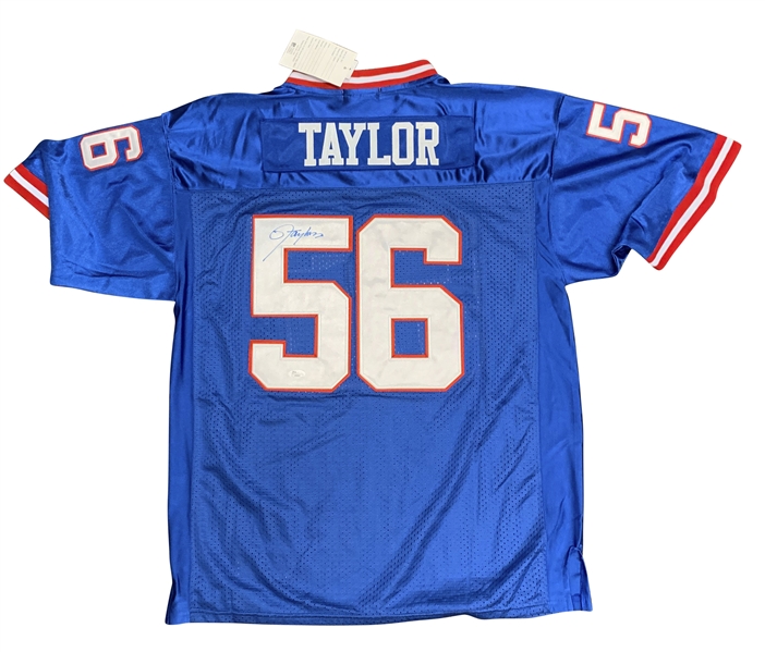 Lawrence Taylor Signed New York Giants Mitchell & Ness Jersey w/ Spider 43 Patch (JSA)