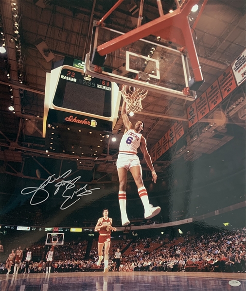NBA Stars Lot of Five (5) Signed 16" x 20" Photographs w/ Erving, Robinson & Others! (Beckett/BAS Guaranteed)