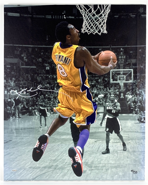 Kobe Bryant Signed 24" x 32" Limited Edition Canvas Print #45/50 (UDA COA)