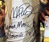 Laker Legends: Kobe Bryant, Magic Johnson & Shaquille O'Neal Signed 16 x 20 Photo with Incredible Inscription! (PSA/DNA LOA)