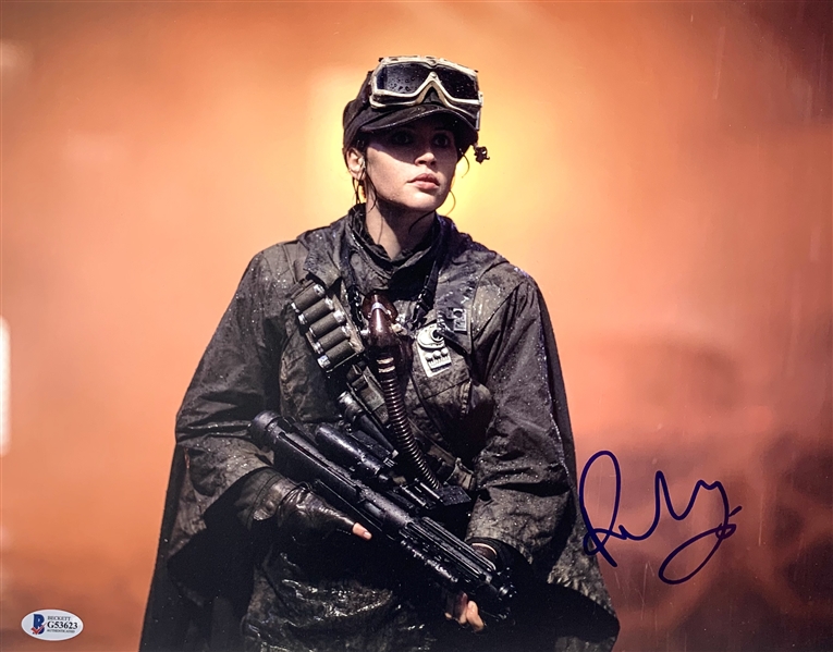 Star Wars: Felicity Jones In-Person Signed 11" x 14" Color Photo from "Rogue One" (Beckett/BAS COA)