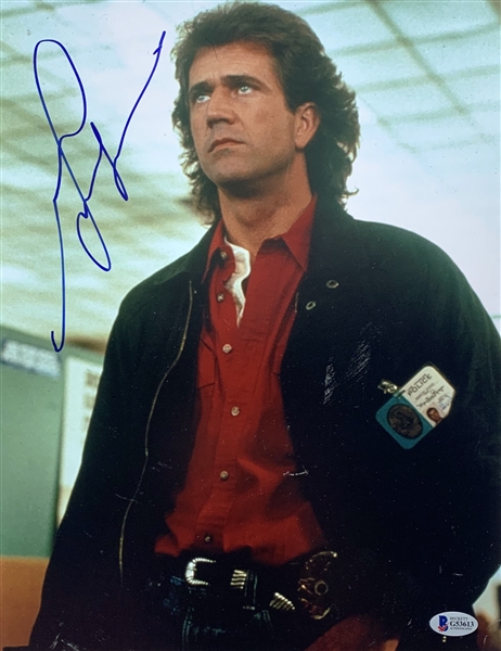 Mel Gibson In-Person Signed 11" x 14" Color Photo from "Lethal Weapon" (Beckett/BAS COA)