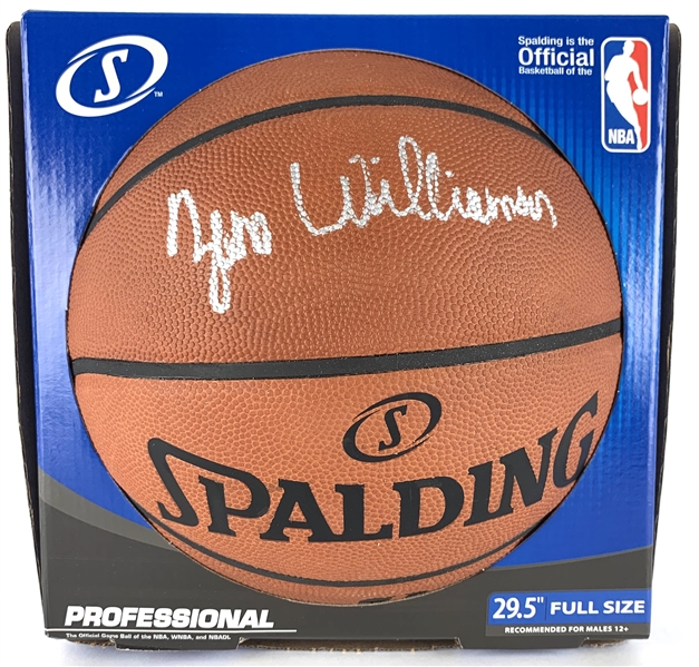 Zion Williamson Signed Spalding Official NBA Leather Game Model Basketball with Full Name Autograph! (Fanatics Hologram & COA)