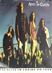 Alice in Chains RARE Group Signed 24 x 36 Promotional Poster with Layne Staley (4 Sigs)(JSA LOA)