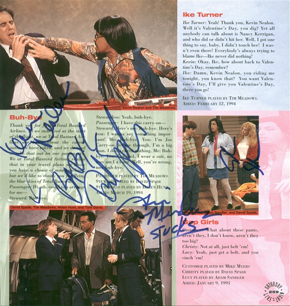 SNL Legends Multi-Signed 11" x 11" Book Photograph w/ Spade, Sandler & Others (Beckett/BAS)