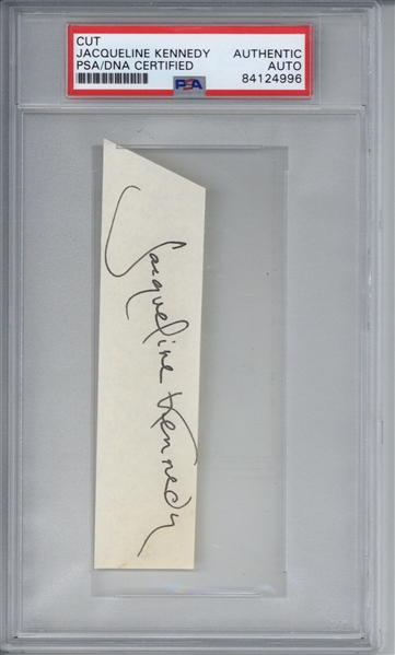 Jacqueline Kennedy Near-Mint Vintage Signed 1.25" x 3" Cut (PSA/DNA)