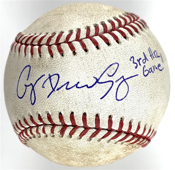 Corey Seager Signed & Game Used OML Baseball from 9-23-15 Game vs. DBacks w/"3rd HR Game!" Inscription (JSA & MLB Holo)