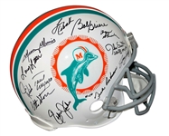 1972 Miami Dolphins (Perfect Season) Team Sized Full Sized PROLINE Helmet w/20 Sigs & Don Shula! (JSA Witness)