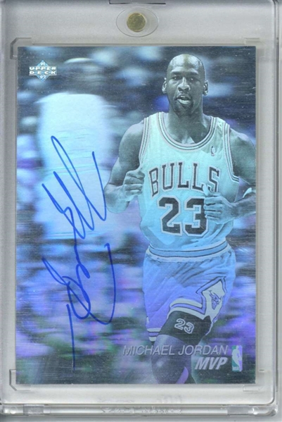 Michael Jordan Rare Signed 1991-92 Upper Deck #AW4 Basketball Card (JSA)