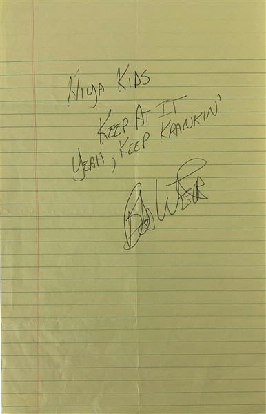 Bob Weir Signed & Handwritten 9" x 11" Note w/ Original 2014 Poster (JSA)