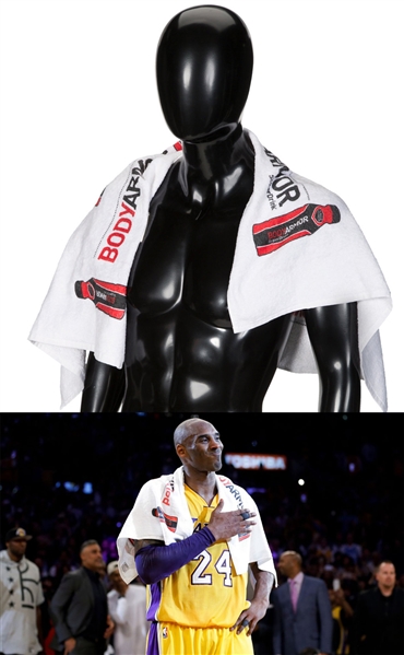 INCREDIBLE Kobe Bryant 2016 Body Armor Towel Personally Worn & Used by Kobe During his Lakers Farewell Speech Post-Final Game w/ Incredible Provenance!