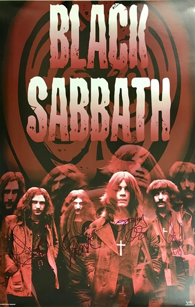 Black Sabbath Impressive Group Signed 22.25" x 34.5" Souvenir Poster (Beckett/BAS Guaranteed)