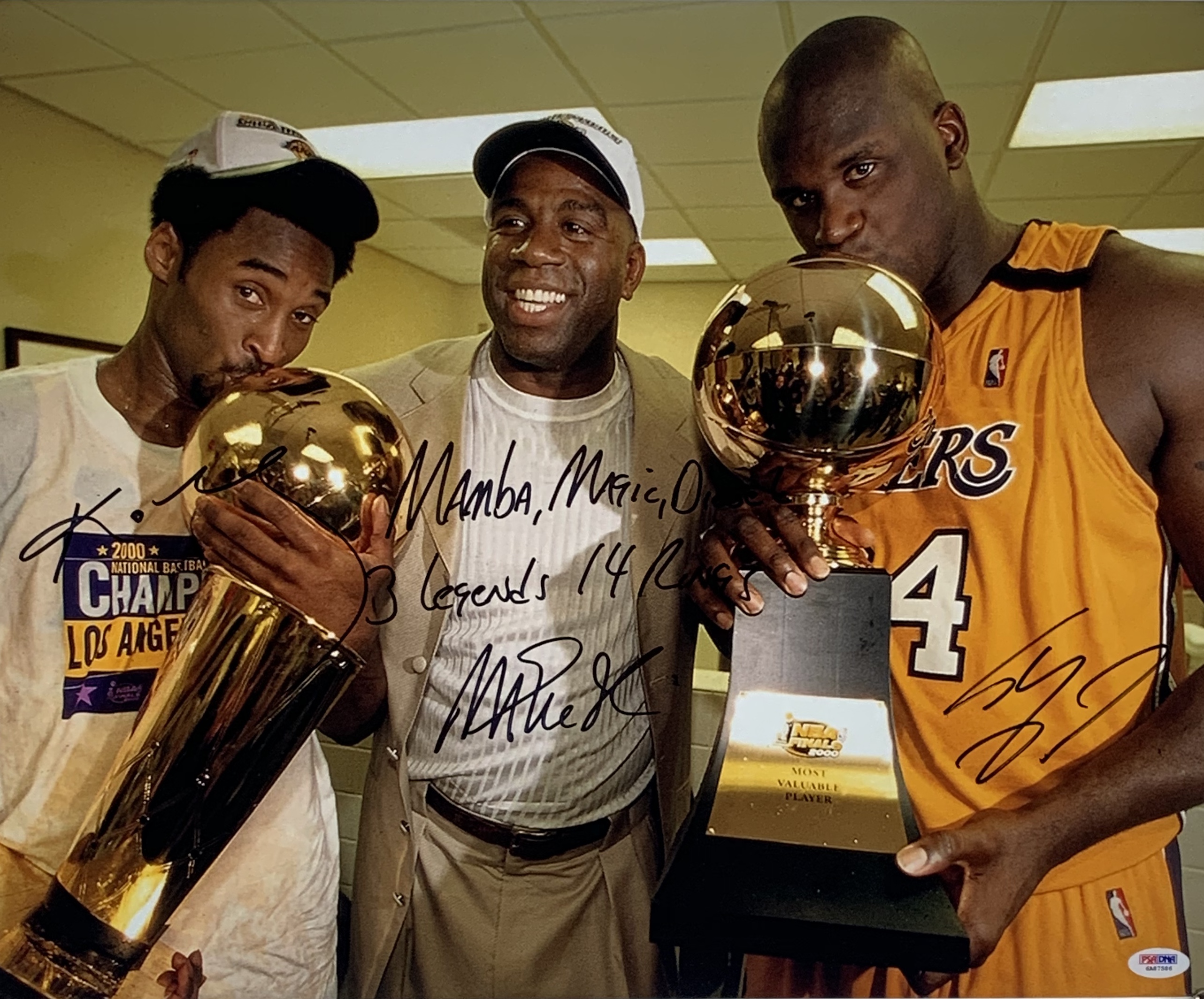 Lot Detail - Laker Legends: Kobe Bryant, Magic Johnson & Shaquille O