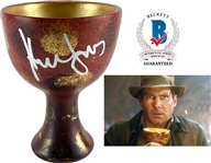 Indiana Jones: Harrison Ford Amazing Signed Holy Grail Replica Cup from "The Last Crusade" (Official Pix)(Beckett/BAS Guaranteed)