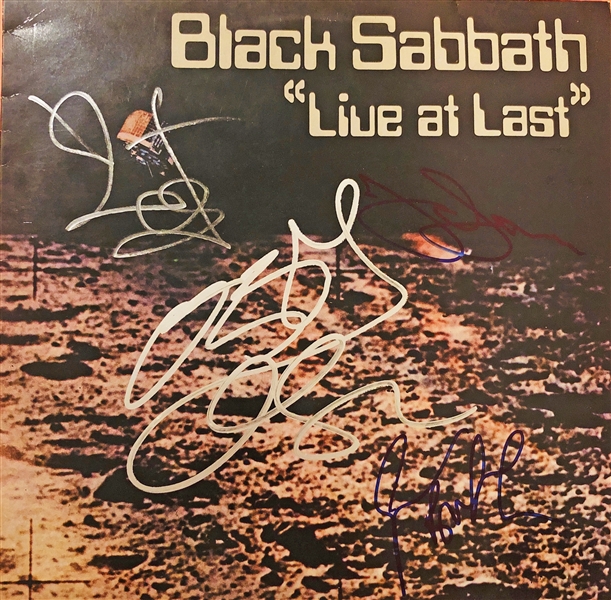 Black Sabbath Group Signed "Live At Last" Record Album Cover (John Brennan Collection)(Beckett/BAS Guaranteed)