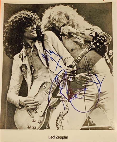 Led Zeppelin: Jimmy Page & Robert Plant Dual Signed 8" x 10" Publicity Photo (John Brennan Collection)(Beckett/BAS Guaranteed)