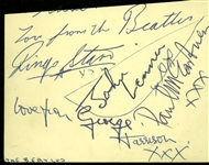 The Beatles Group Signed 3" x 4.5" Vintage Album Page w/ All Four Members! (REAL/Epperson)