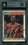 Michael Jordan Signed 1987-88 2nd Year Fleer Card #59 (BAS/Beckett Encapsulated)
