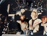 Millennium Falcon: Alec Guinness, Harrison Ford, Mark Hamill & Peter Mayhew Signed 9.5" x 7" Photograph (Beckett/BAS Guaranteed)
