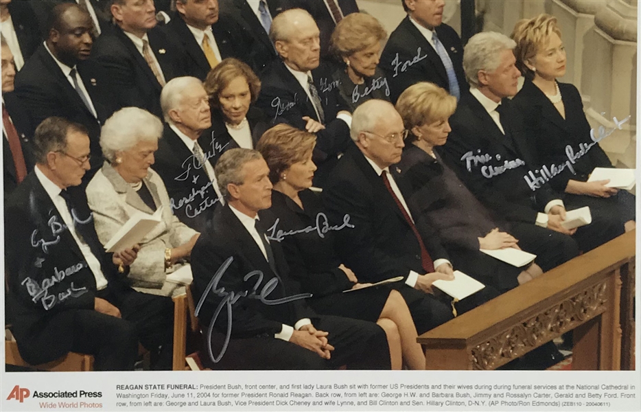 Presidents & First Ladies Signed 11" x 14" AP Photograph w/ Both Bushes, Carters, Fords & Clintons! (Beckett/BAS)