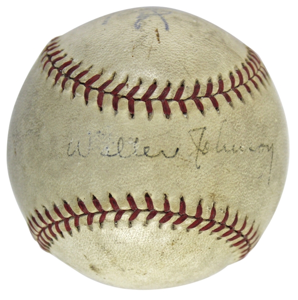 Walter Johnson Impressive Single Signed OAL (Harridge) Baseball (JSA)