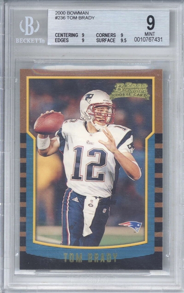 Tom Brady Quintessential Rookie Card: 2000 Bowman #236 Tom Brady - Beckett/BGS MINT 9!