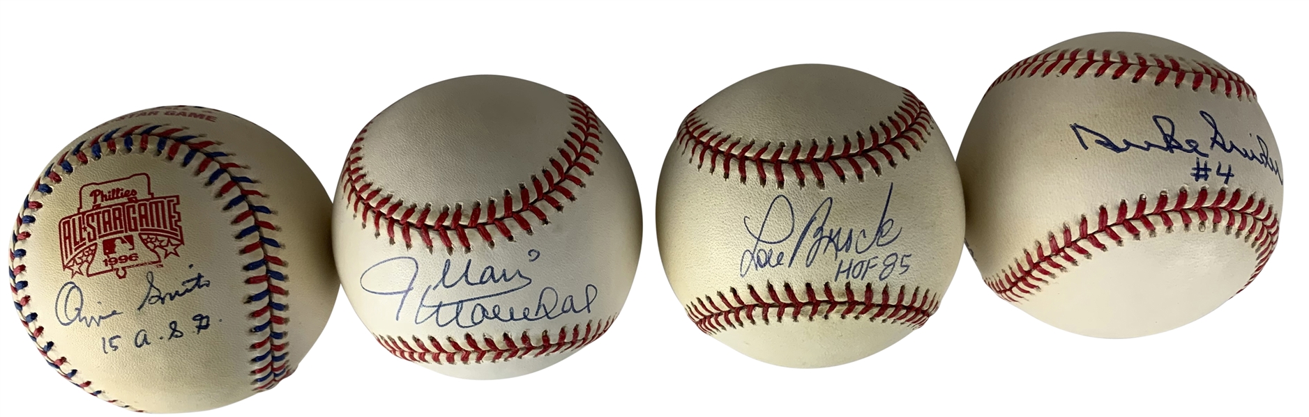 National League Lot of Four (4) Signed Baseballs w/ Schmidt, Snider & Others! (Beckett/BAS Guaranteed)