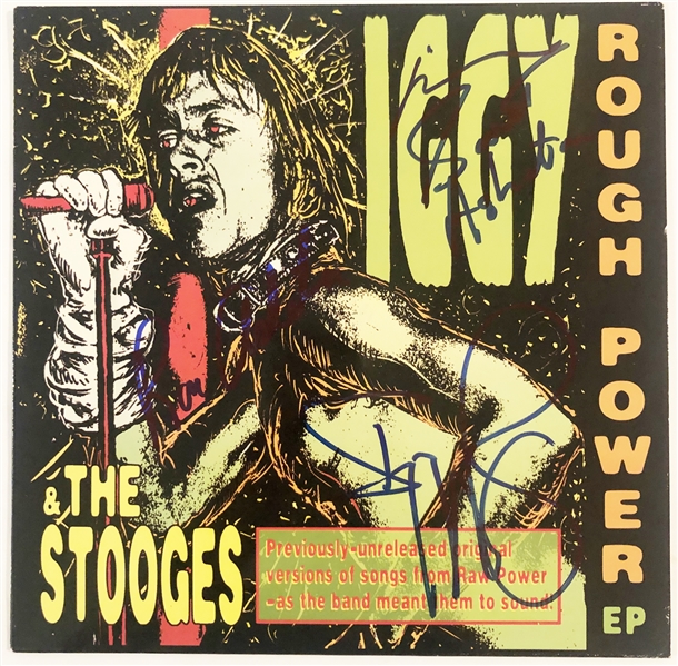 Iggy Pop and The Stooges Group Signed "Rough Power" Record Album Cover (John Brennan Collection)(Beckett/BAS Guaranteed)