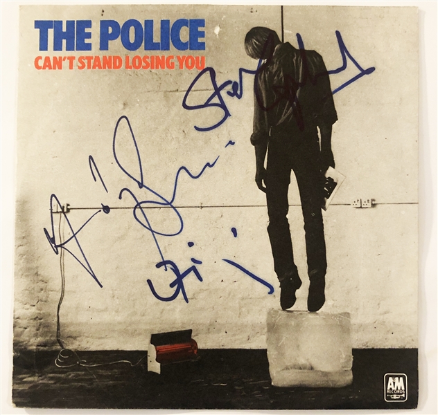 The Police Group Signed "Cant Stand Losing You" 7-Inch UK 45 RPM Single Album (John Brennan Collection)(Beckett/BAS Guaranteed)