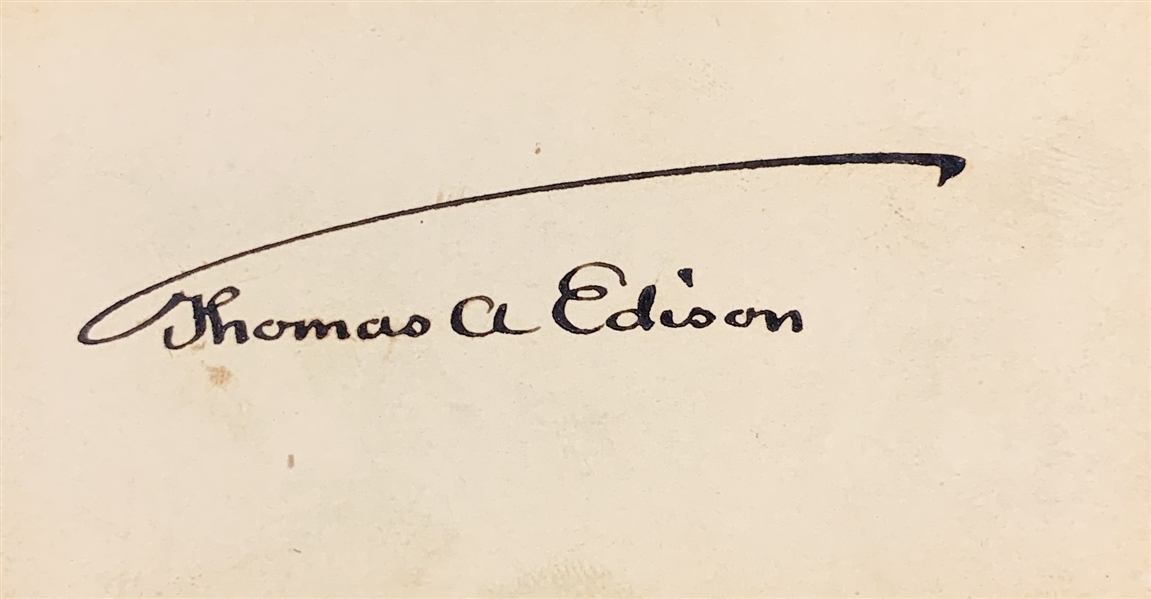Thomas Edison Superb Signed Calling Card - Beckett/BAS Graded GEM MINT 10 Autograph!