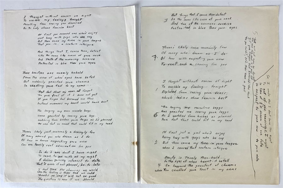Chuck Berry Handwritten Two Page Untitled Love Poem" - Written Circa 1979 While in Prison! (Epperson/REAL LOA)