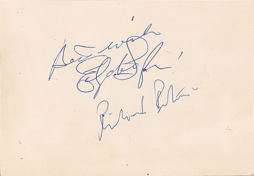 Elizabeth Taylor & Richard Burton Rare Dual-Signed 4.25" x 5" Invitation (BAS/Beckett Guaranteed)