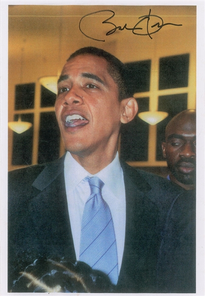 President Barack Obama Signed 7.5" x x 11" Color Photograph (Beckett/BAS Guaranteed)