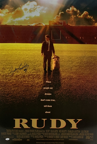 Rudy Ruettiger Signed "Rudy" 27" x 40" Movie Poster (JSA)