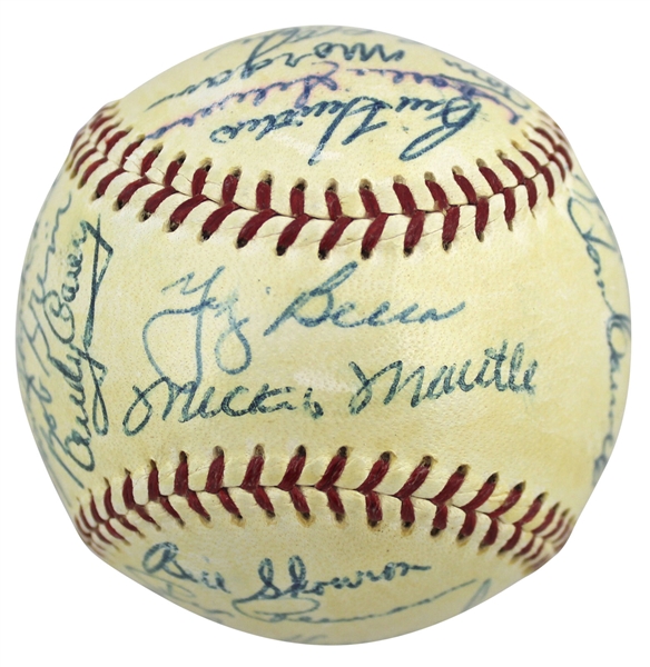 1956 New York Yankees (World Series Champs) Team Signed OAL Baseball w/Mantle, Berra, Martin, etc. (27 Sigs)(PSA/DNA LOA)