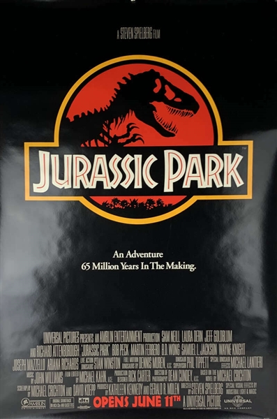 Jurassic Park Original Pre Release 27" x 40" Movie Poster