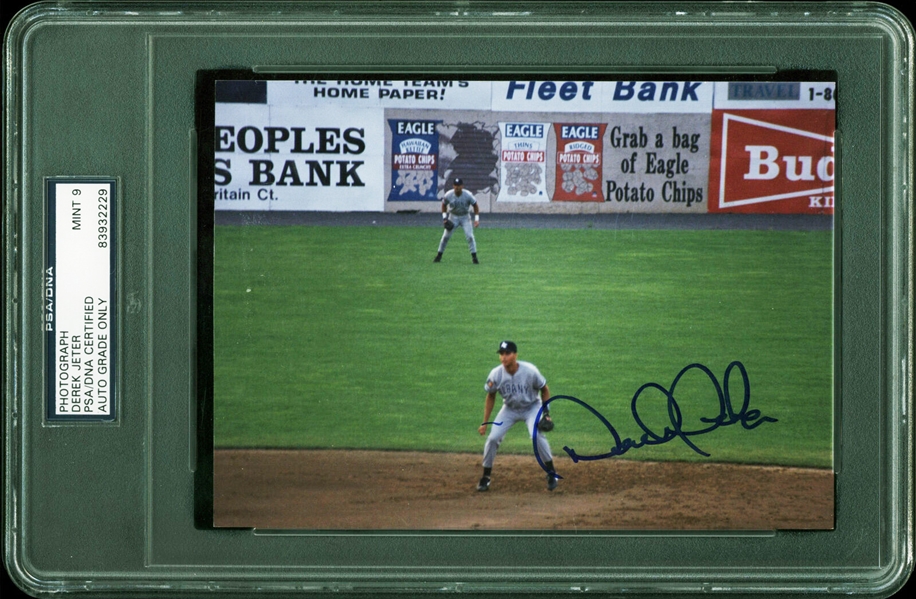 Derek Jeter Signed 1994 Original 5" x 7" Photograph from Tenure with Albany Yankees (PSA/DNA Graded MINT 9 Autograph)
