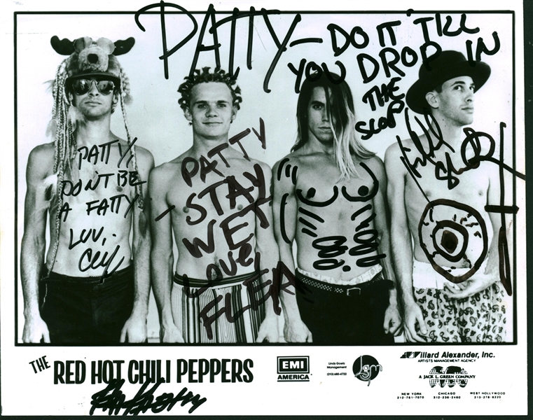 The Red Hot Chili Peppers c. 1986 Signed Promotional 8" x 10" EMI Photo w/ Slovak! (Beckett/BAS)