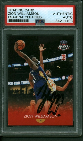Zion Williamson Signed 2019-20 Generations Next #1 Rookie Card (PSA/DNA)