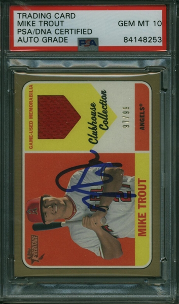 Mike Trout Signed 2018 Topps Heritage Limited Edition /99 RPA Baseball Card - PSA/DNA GEM MINT 10!