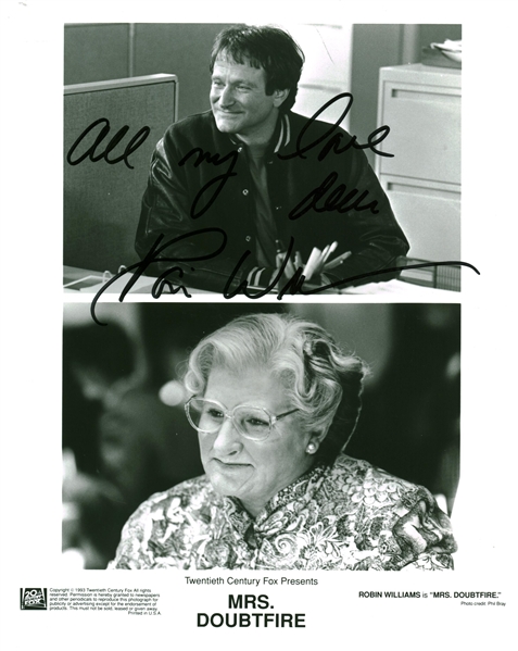 Robin Williams Signed 8" x 10" B&W "Mrs. Doubtfire" Promotional Photograph (Beckett/BAS Guaranteed)