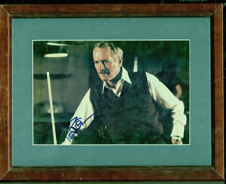 Paul Newman Signed 6.5" x 9" Color "The Hustler" Framed Photograph Display (Beckett/BAS Guaranteed)