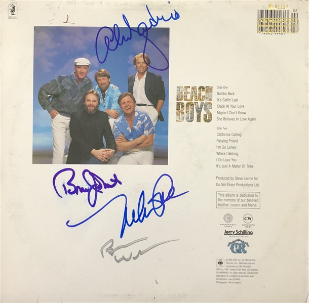 The Beach Boys Signed Self-Titled Album with 4 Signatures (Beckett/BAS Guaranteed)