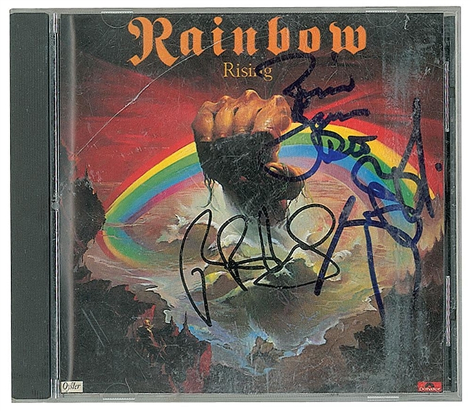 Rainbow In-Person Group Signed CD Booklet with Dio, Bain & Blackmore (John Brennan Collection)(Beckett/BAS Guaranteed)
