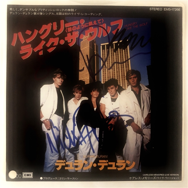 Duran Duran Group Signed Japanese 45 RPM 7-Inch Single for "Hungry Like A Wolf" (John Brennan Collection)(Beckett/BAS Guaranteed)